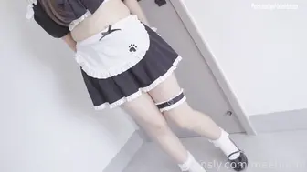 超可爱的LO裙小女仆来咯，又是被主人中出的一天。小白袜-玛丽珍鞋